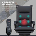 Double Padded Executive Massage Heated Office Chair Charcoal-0