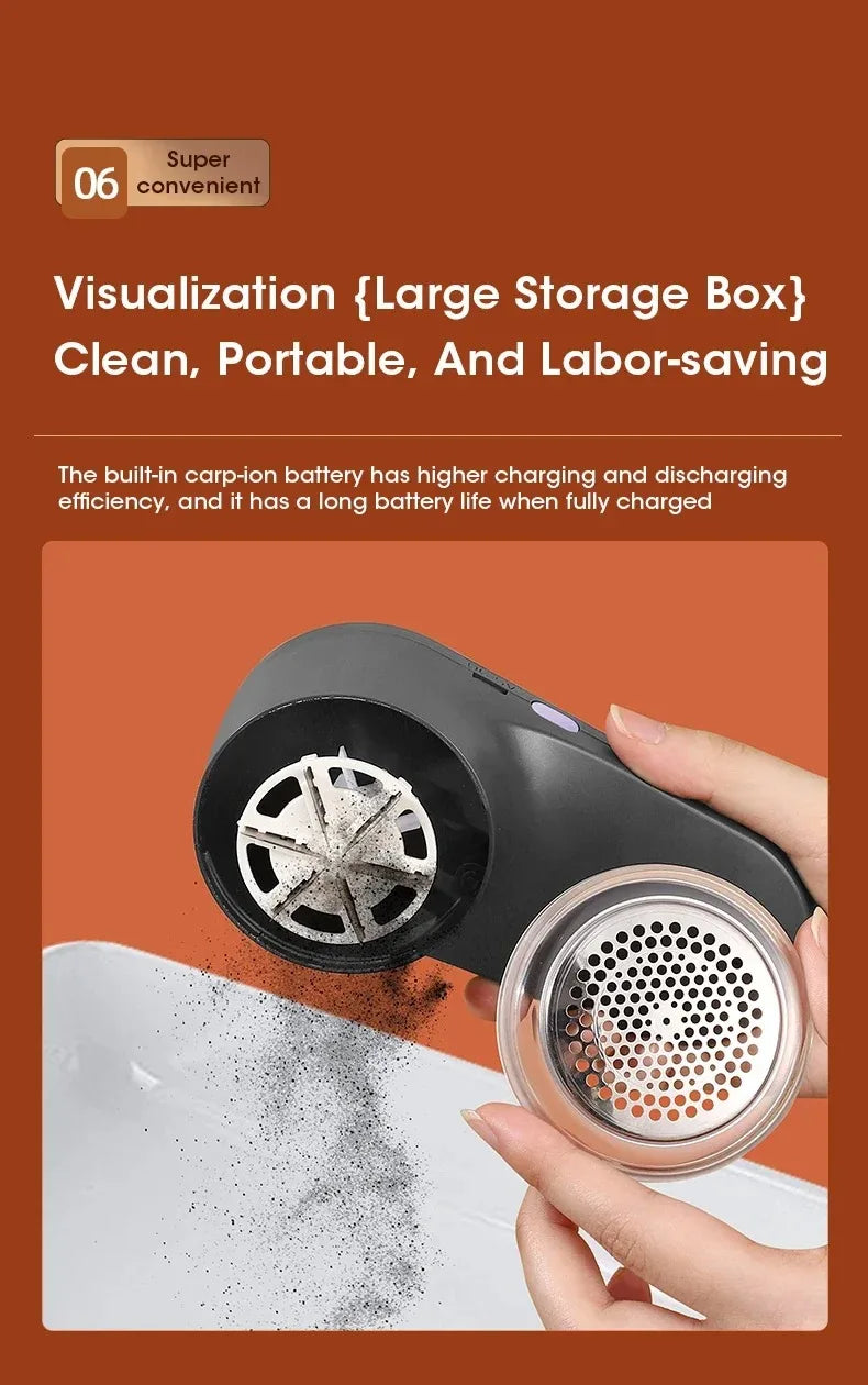 Portable Electric Lint Remover with LED Display USB Rechargeable Sweater Shaver Household Clothes Hair Ball Trimmer REINA.