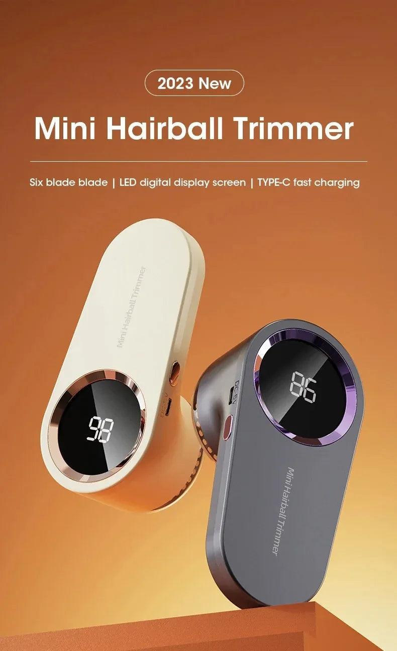 Portable Electric Lint Remover with LED Display USB Rechargeable Sweater Shaver Household Clothes Hair Ball Trimmer REINA.