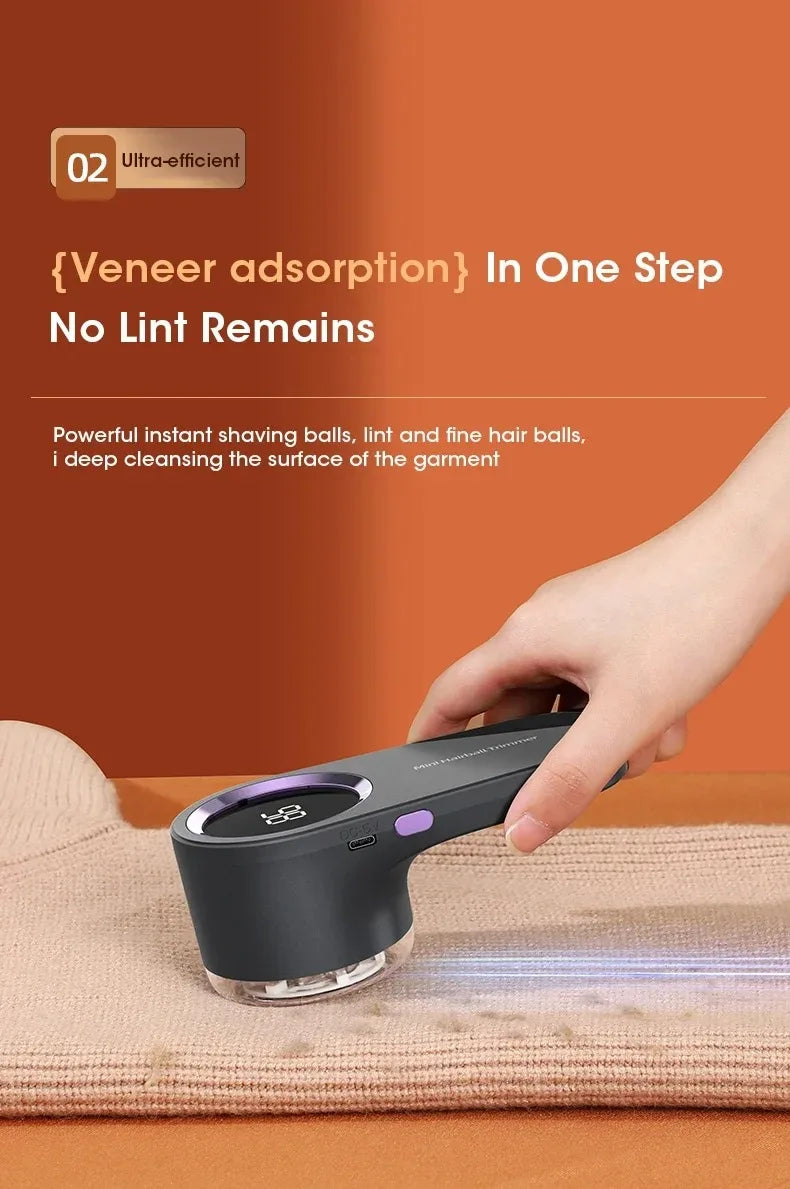 Portable Electric Lint Remover with LED Display USB Rechargeable Sweater Shaver Household Clothes Hair Ball Trimmer REINA.