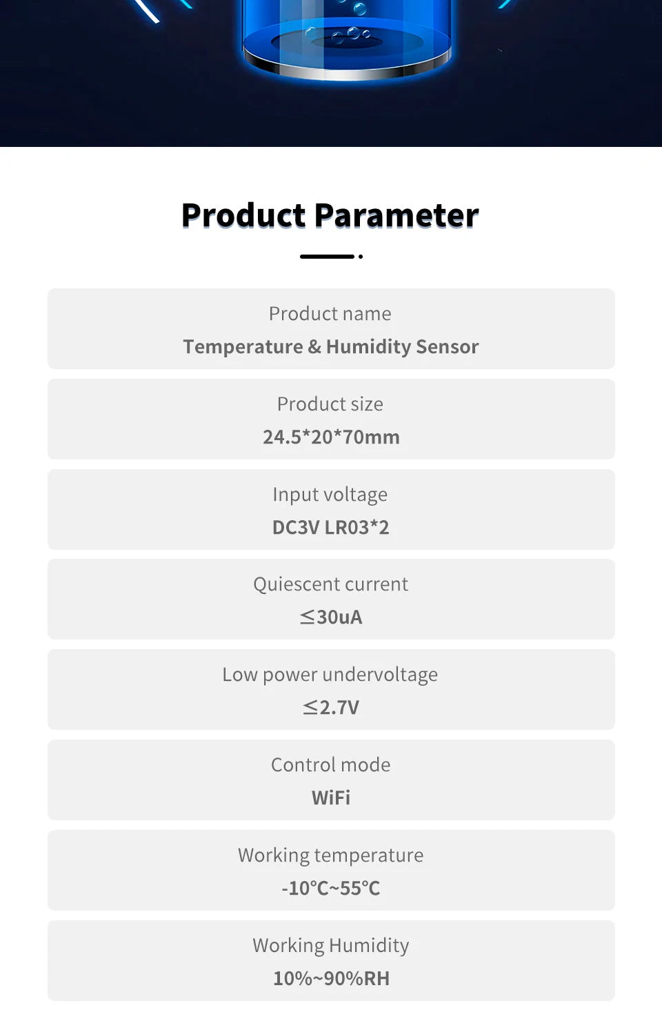 Tuya Smart WiFi Temperature Humidity Sensor Indoor Hygrometer Thermometer APP Remote Monitor Compatible with Alexa Google REINA.