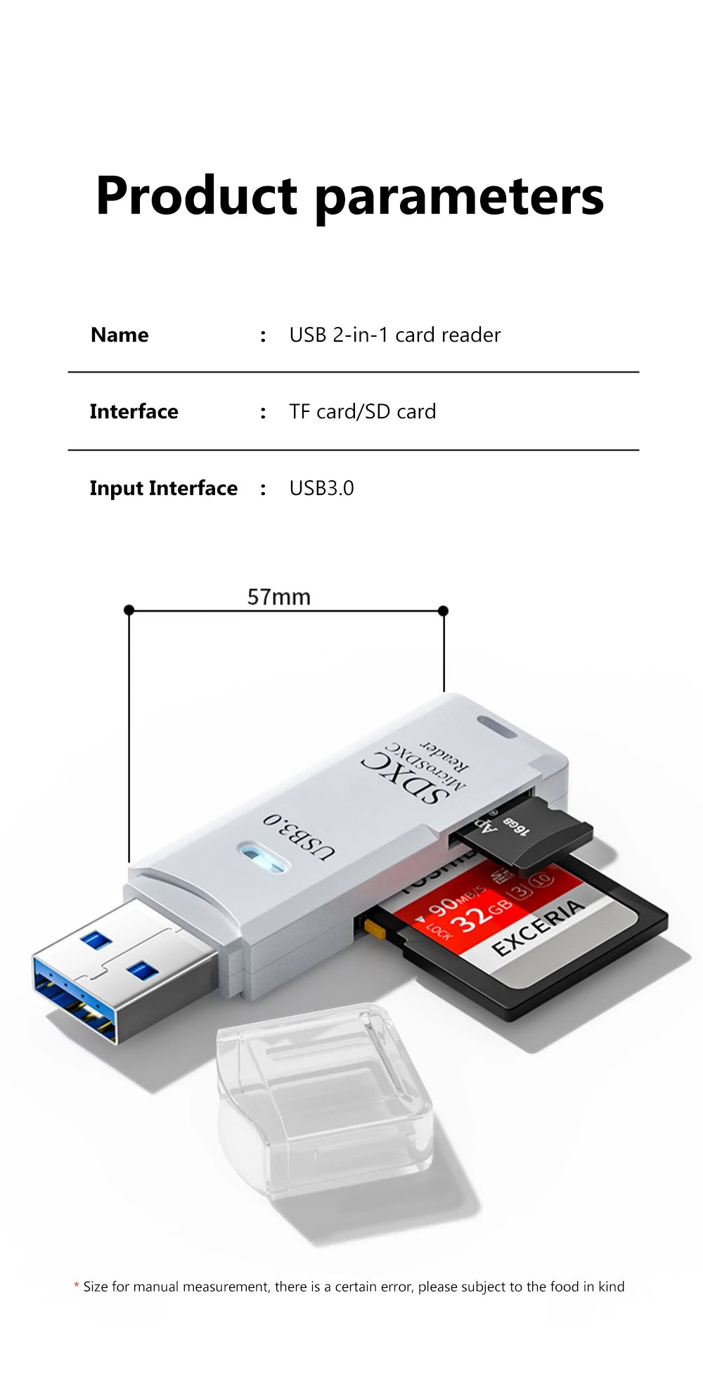 2 in 1 USB 3.0 Card Reader Micro TF sd card Reader usb adapter High Speed Cardreader TF Memory card For PC Laptop Accessories REINA.