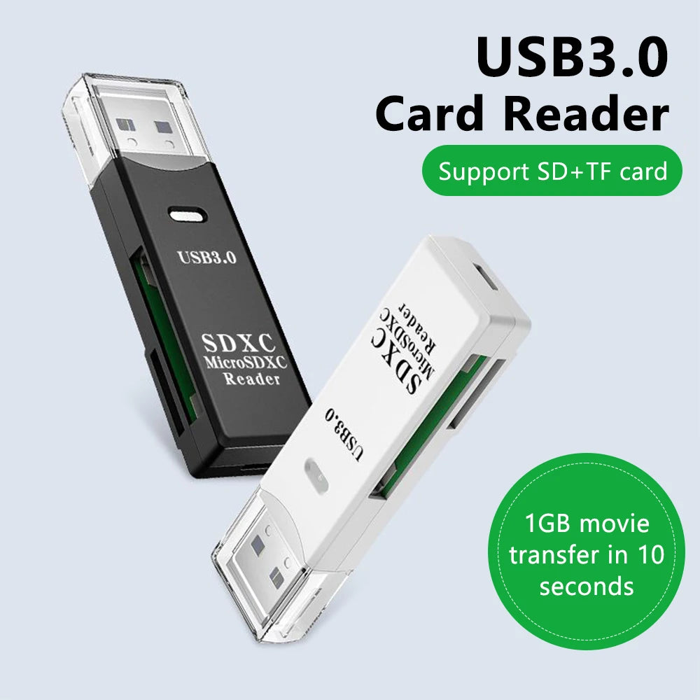 2 in 1 USB 3.0 Card Reader Micro TF sd card Reader usb adapter High Speed Cardreader TF Memory card For PC Laptop Accessories REINA.