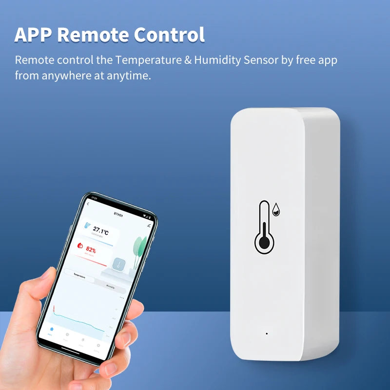 Tuya Smart WiFi Temperature Humidity Sensor Indoor Hygrometer Thermometer APP Remote Monitor Compatible with Alexa Google REINA.