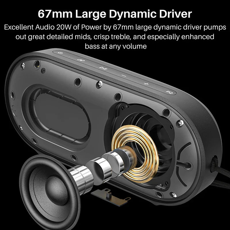 Portable Bluetooth Speaker with Built-in Microphone (Black)-1