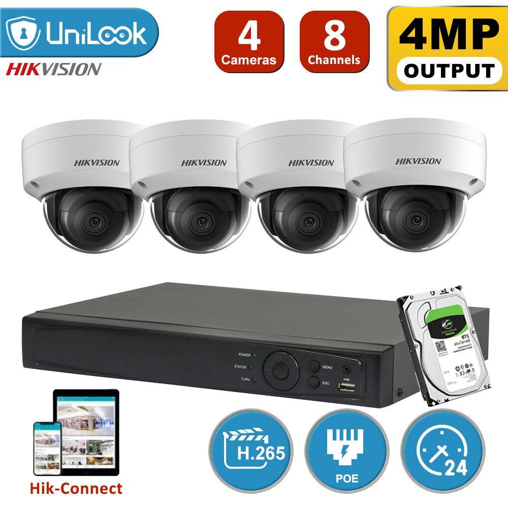 Hikvision CCTV Camera System 4MP POE IP Outdoor Camera 30m IR 8CH H.265+ NVR REINA.
