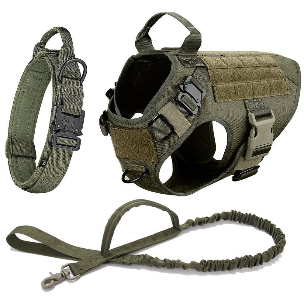Dog Collar Military Dog Harness And Leash Set REINA.