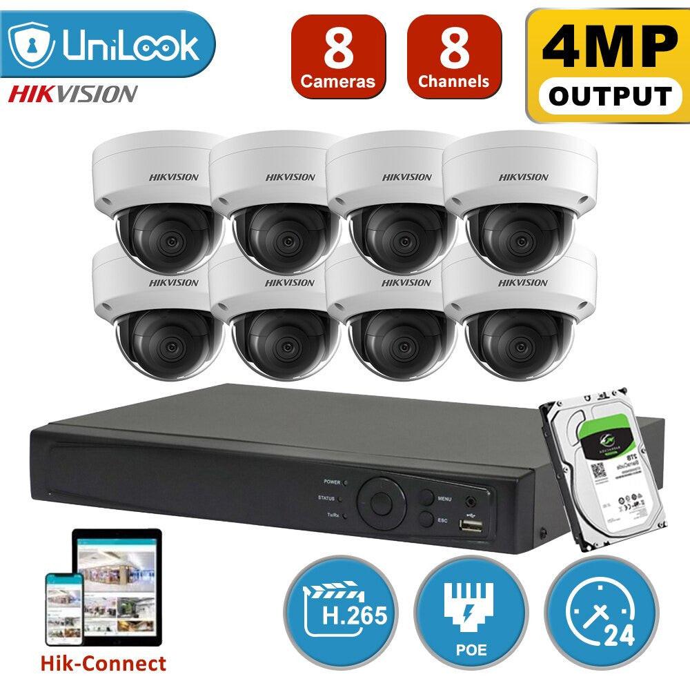 Hikvision CCTV Camera System 4MP POE IP Outdoor Camera 30m IR 8CH H.265+ NVR REINA.