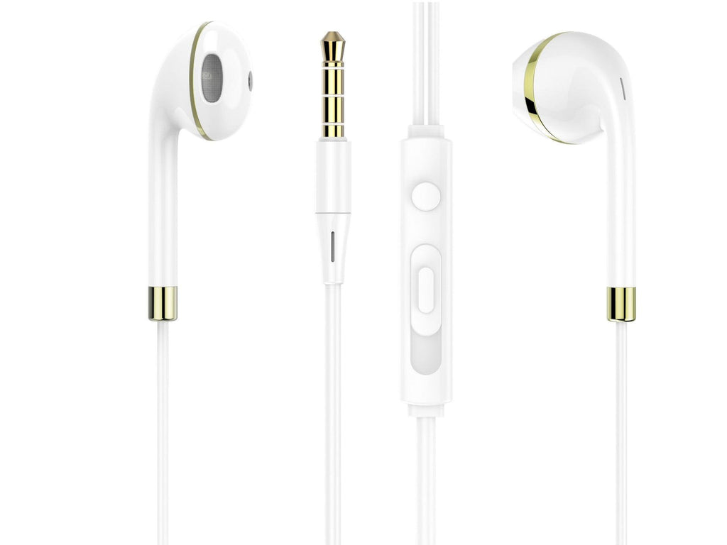 Techancy Fone de ouvido com fio TD8023, plugue 3,5 mm, controle no fio, microfone HD, cabo 1,2m-0