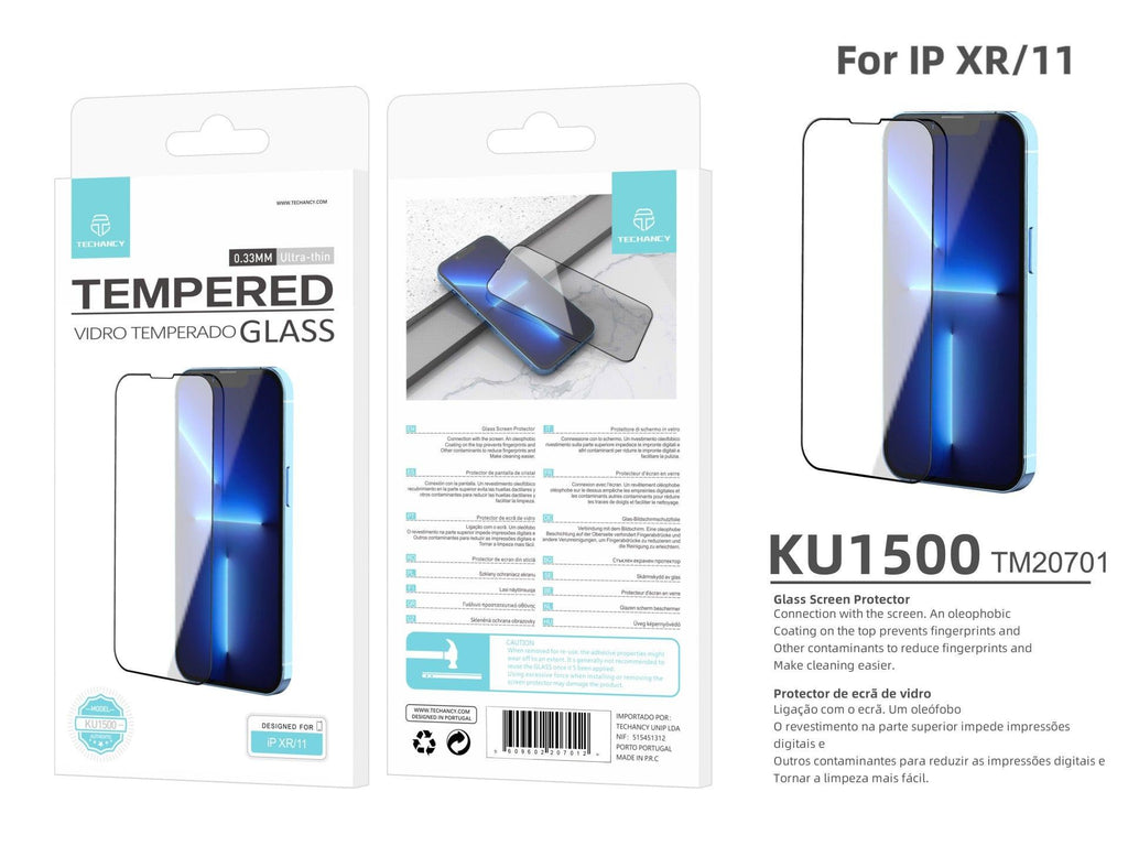 Techancy Tempered Glass Screen Protector for iPhone XR/11 KW1500 0.33MM Anti-Scratch HD Clear Film-3