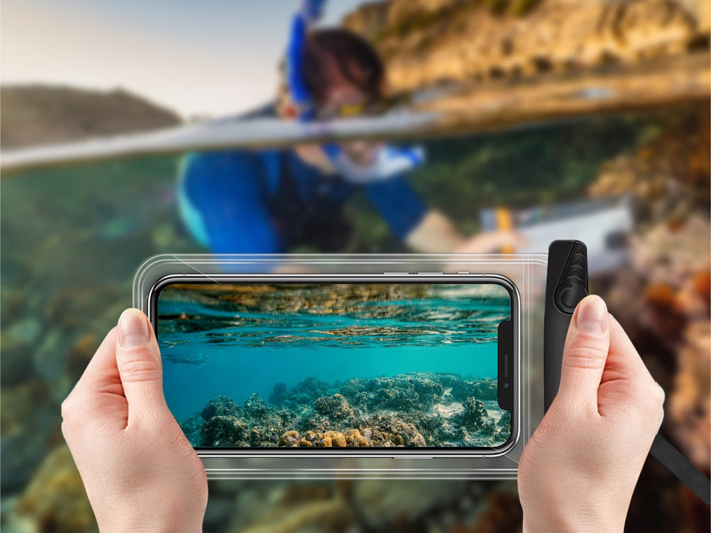 Techancy Bolsa Para Telemóvel À Prova De Água De 7,0 Polegadas Da TU7451 À Prova De Água Ipx8, Fotos Nítidas, Preto REINA.