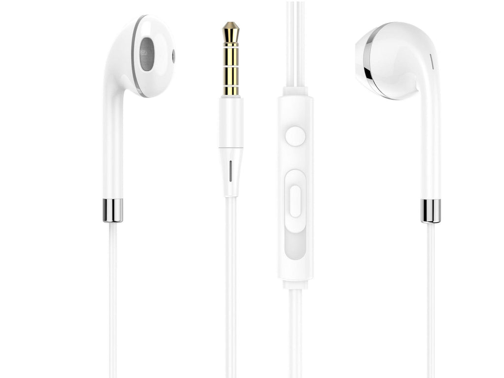 Techancy Fone de ouvido com fio TD8023, plugue 3,5 mm, controle no fio, microfone HD, cabo 1,2m-0