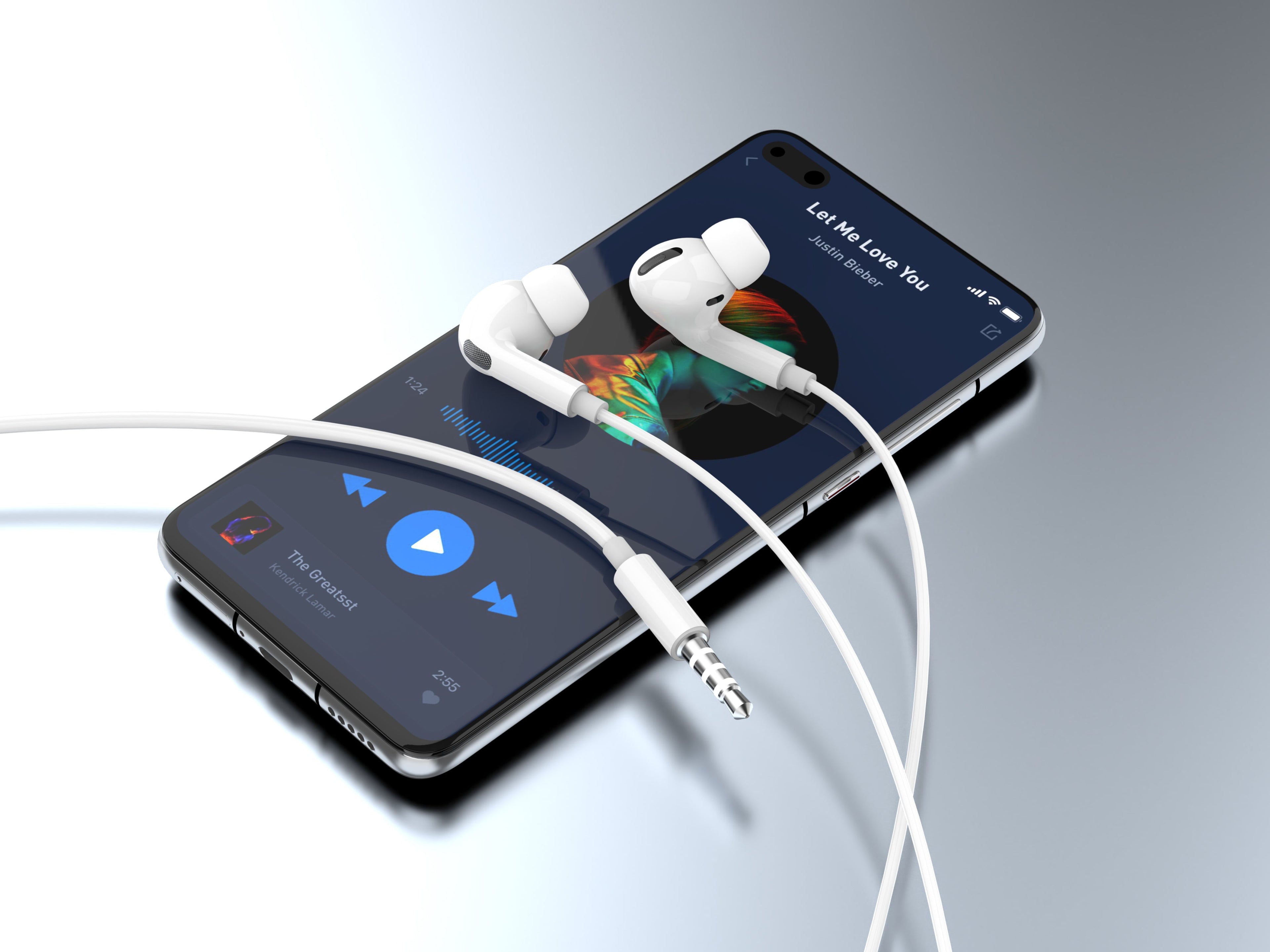 Techancy Auricular Com Fios Branco TD8036 , Microfone Integrado, 3,5 Mm, Compatível Com Smartphones E Tablets REINA.