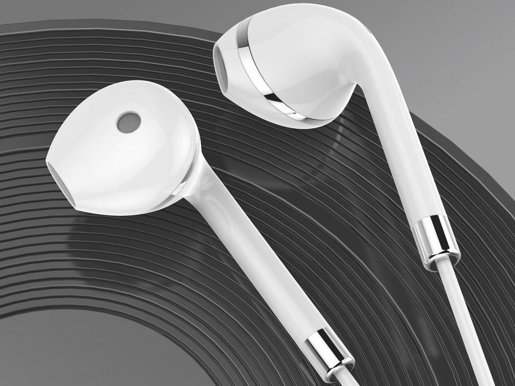 Techancy Fone de ouvido com fio TD8023, plugue 3,5 mm, controle no fio, microfone HD, cabo 1,2m-1